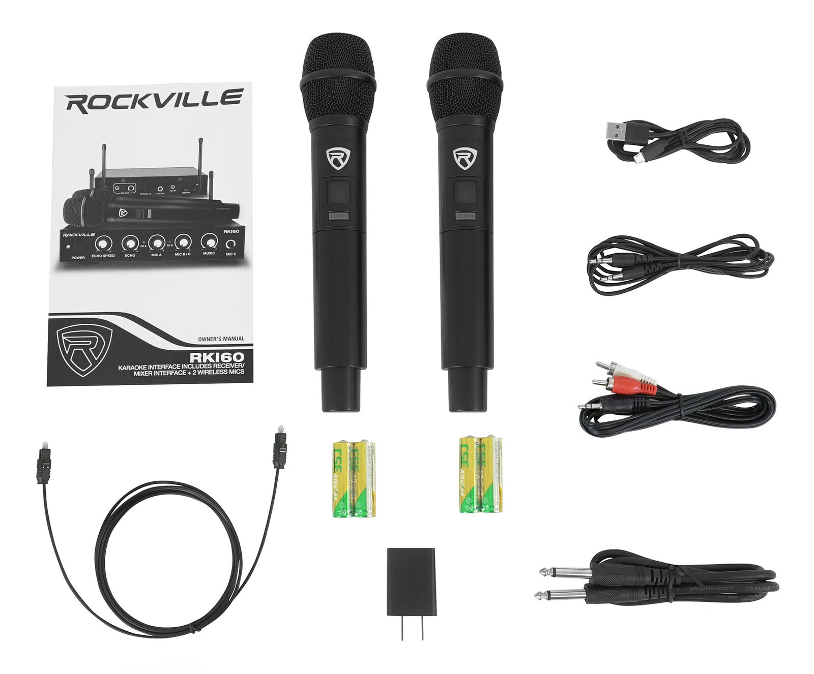 Rockville Hybrid Karaoke System with Sub and Wireless Mics