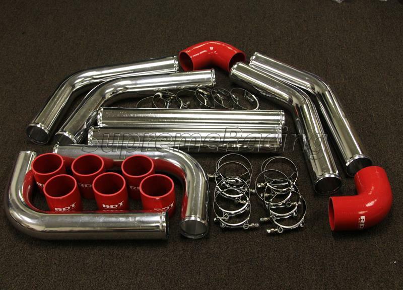 Chrome Turbo Intercooler Piping Kit with Couplers