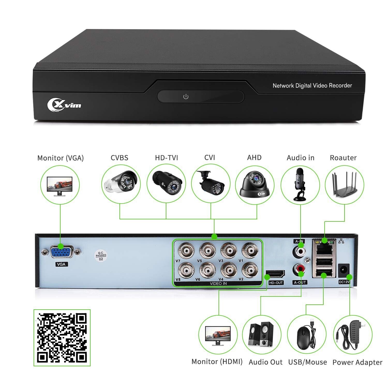 VIP Outdoor Security Camera System Night Vision DVR