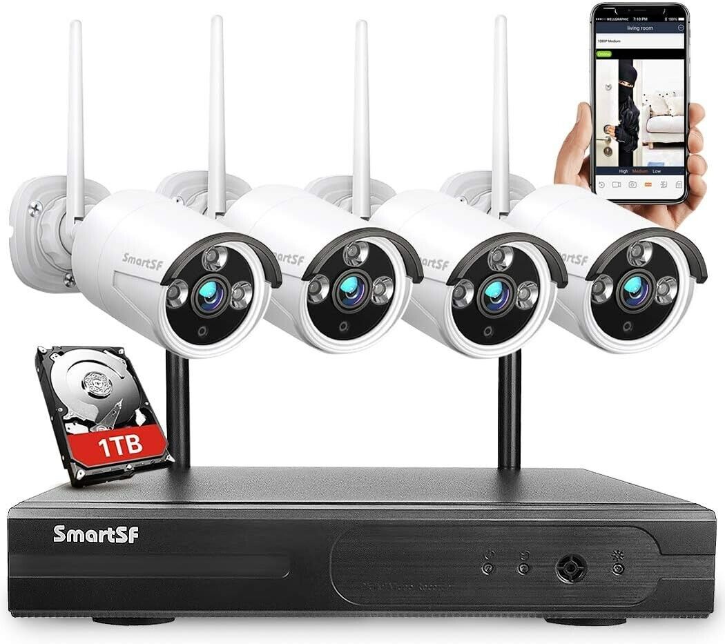 SmartSF 8CH 1080P Outdoor Wireless Security Camera Kit