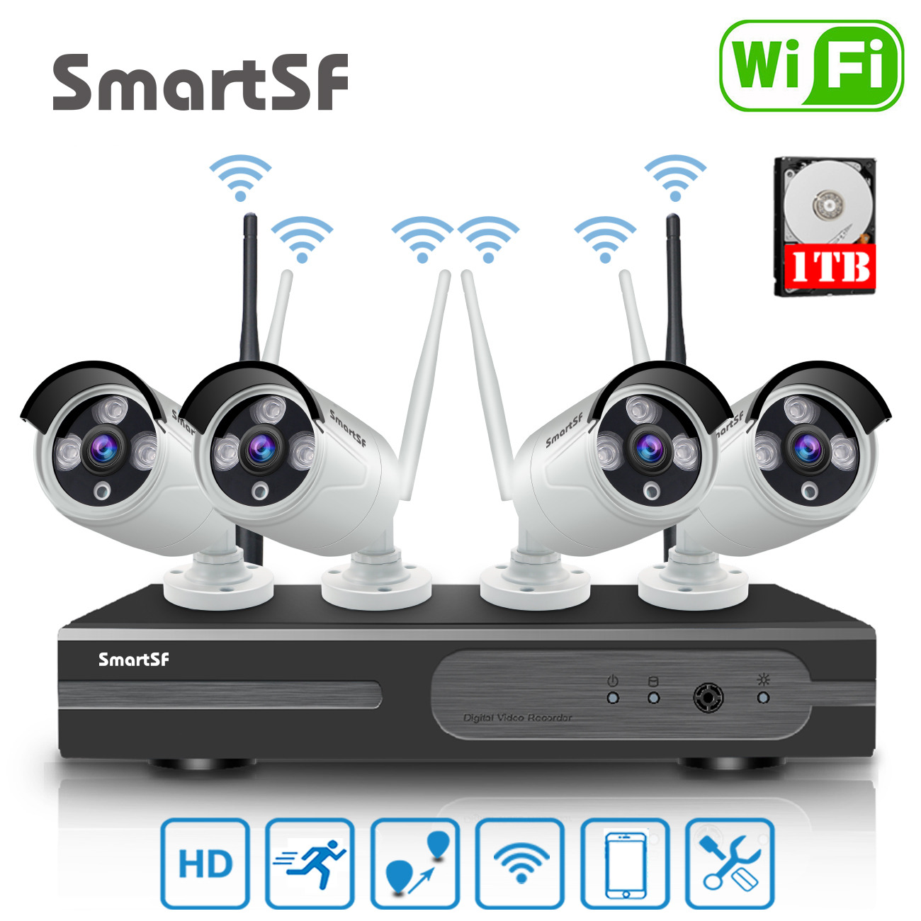 SmartSF Outdoor Wireless Audio Wifi Home CCTV Kit