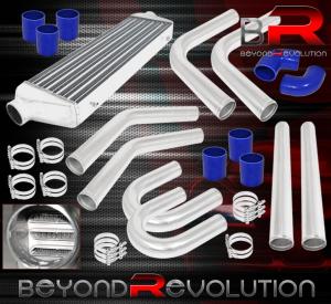 Turbo Intercooler Kit with Black Piping & Clamps