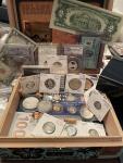 VIP Silver Coin and Currency Collection in Cigar Box