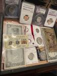 VIP Silver Coin and Currency Collection in Cigar Box