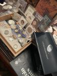VIP Silver Coin and Currency Collection in Cigar Box