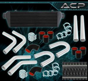 Turbo Intercooler Kit 2.5" Black Piping Combo