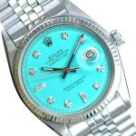 ROLEX Men's Datejust White Gold Steel Aqua Watch