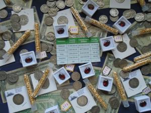 10-Piece Estate Coin and Ruby Lot