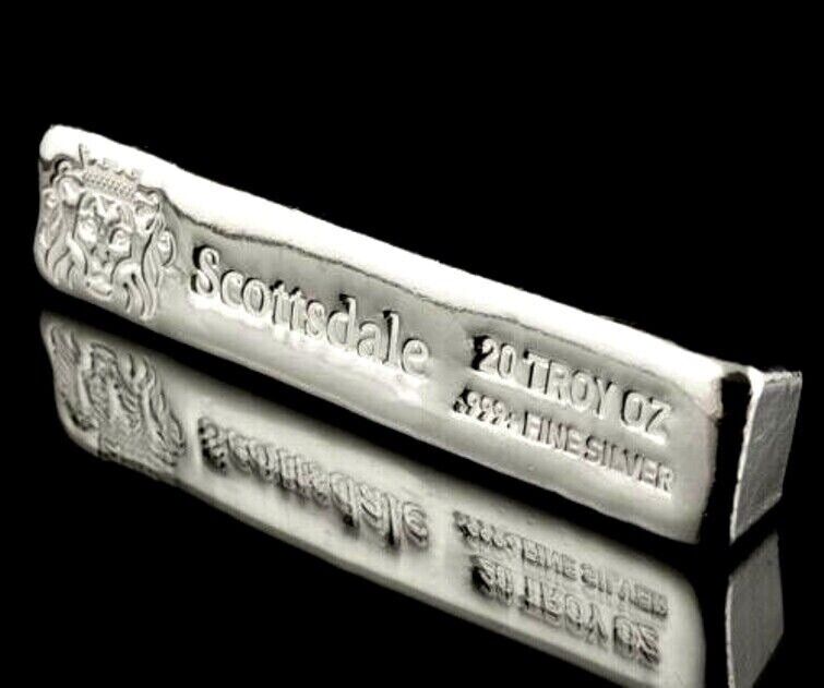 Scottsdale Mint Long Cast .999 Fine Silver Bar 20oz