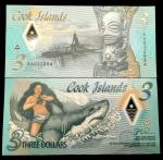 Cook Islands 2021 3 Dollar Polymer Note