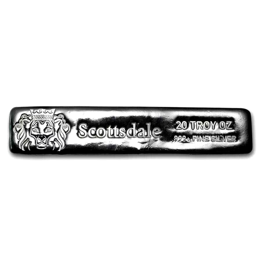 Scottsdale Mint Long Cast .999 Fine Silver Bar 20oz