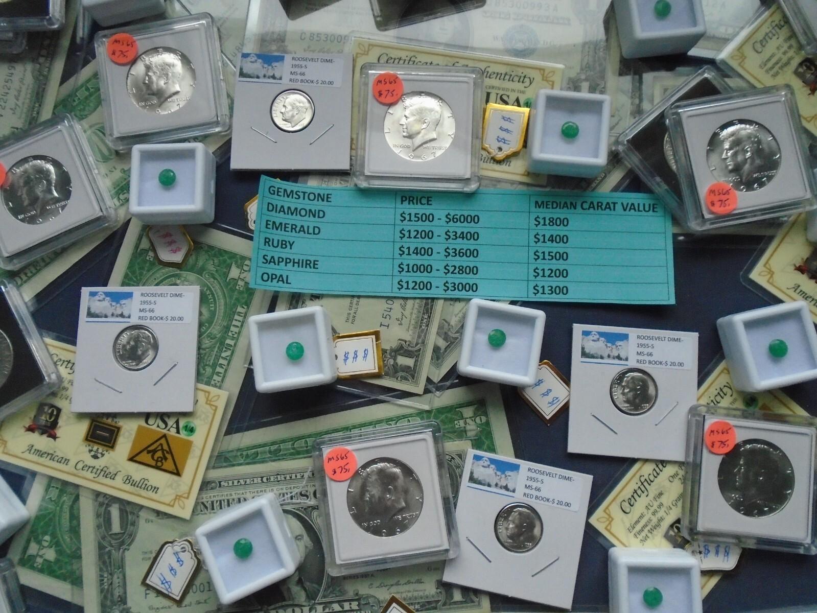 Silver, Gold & Emerald US Coin Lot - 5 Pieces