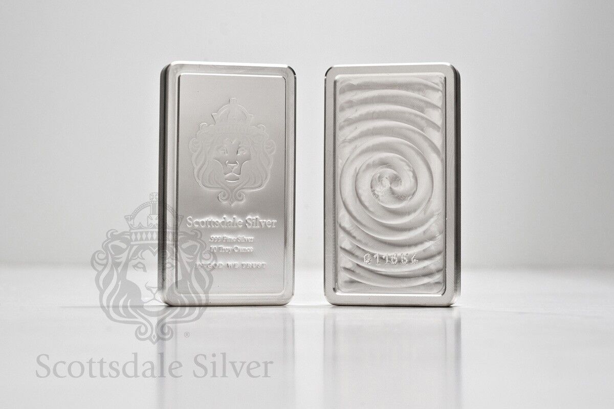 10 oz. Scottsdale STACKER® Silver Bar - .999 Silver