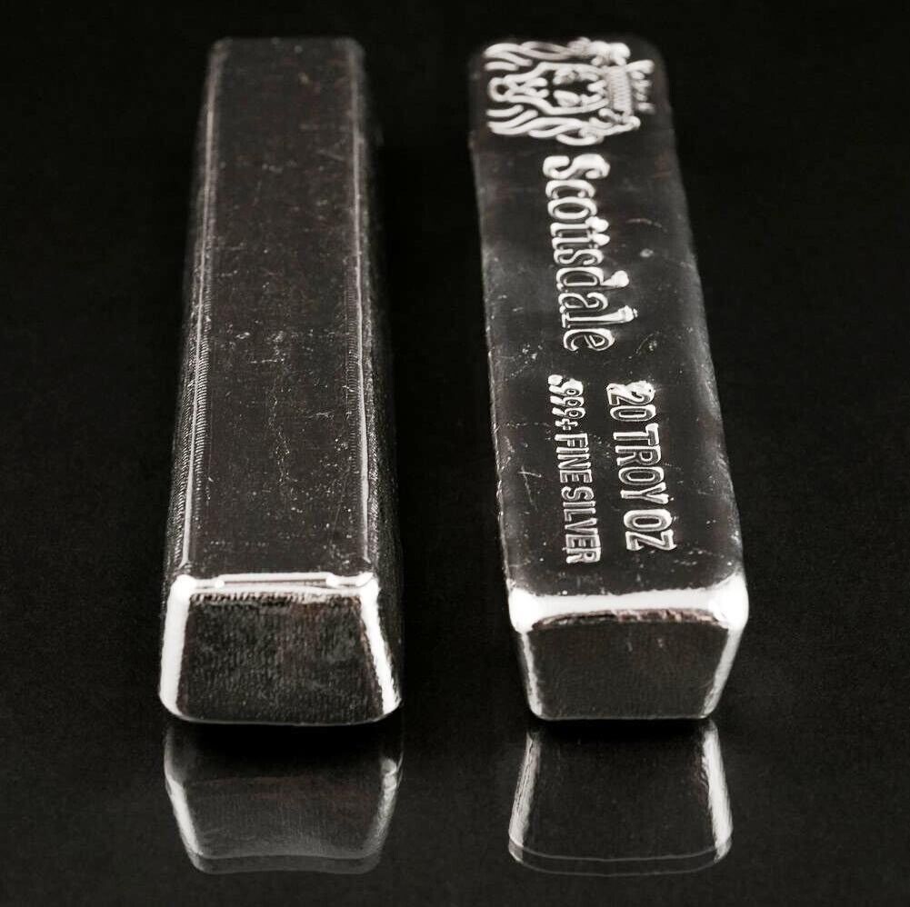 Scottsdale Mint Long Cast .999 Fine Silver Bar 20oz
