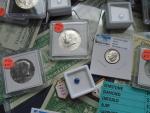 Silver and Gold Coin Lot with Sapphires - 5 Pieces