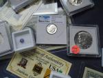 Silver and Gold Coin Lot with Sapphires - 5 Pieces