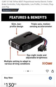 CURT TriFlex NEXT Proportional Electric Brake Controller