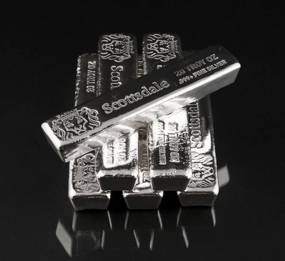 Scottsdale Mint Long Cast .999 Fine Silver Bar 20oz