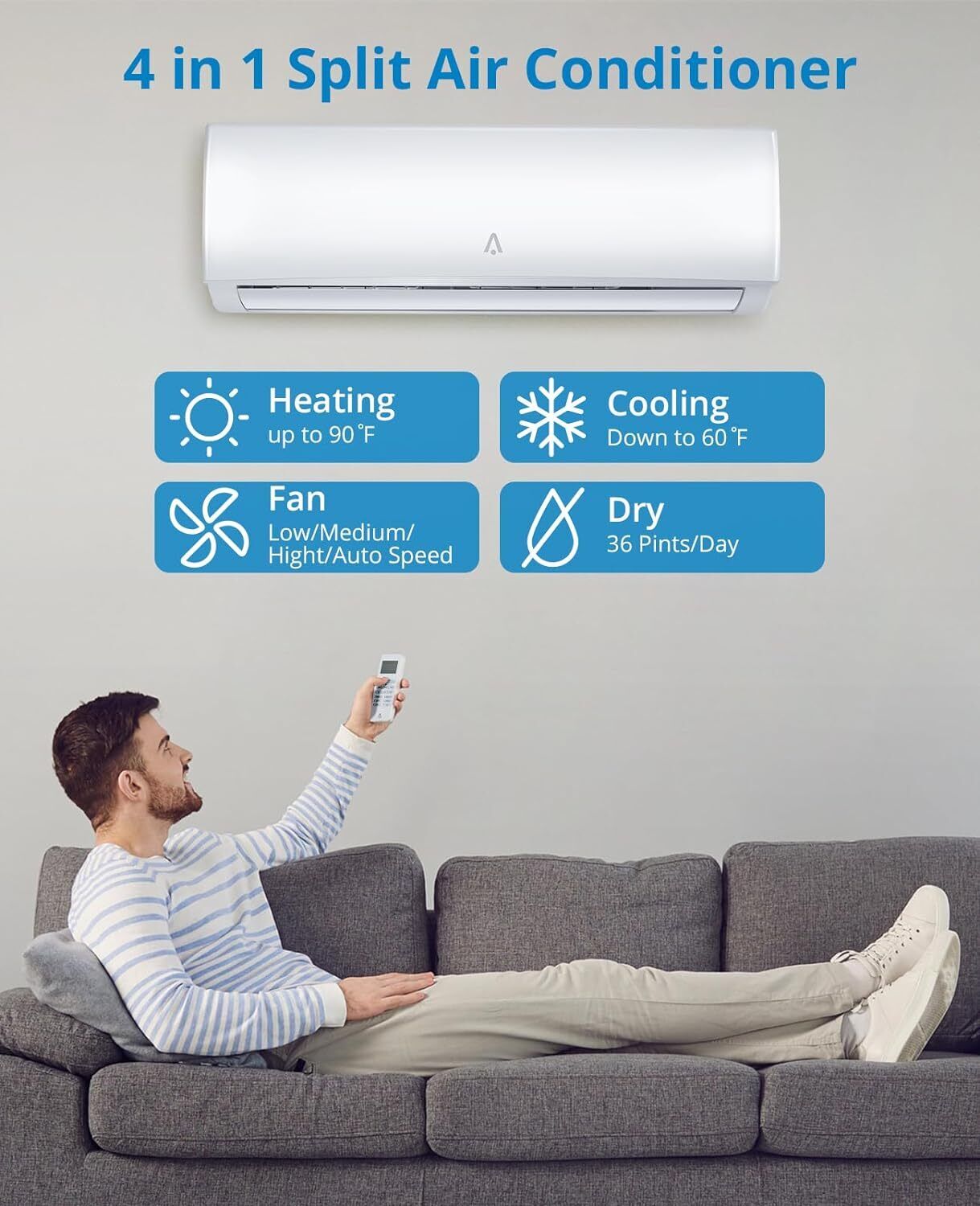 12,000BTU Mini Split Inverter Heat Pump Air Conditioner