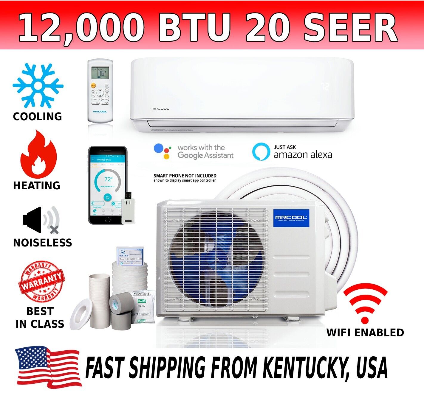 12,000 BTU 20 SEER Mini Split Air Conditioner