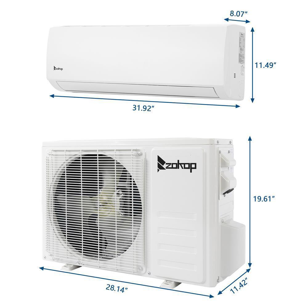 Zokop 12,000 BTU Split Inverter AC Heat Cooling