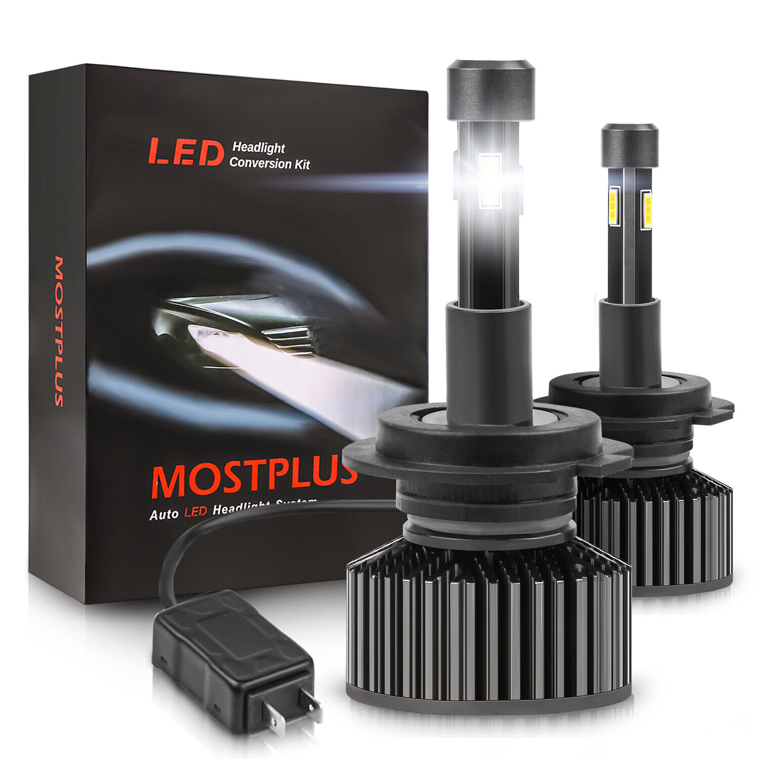 MOSTPLUS 130W 13000LM Focused LED Headlight H7 - Pair