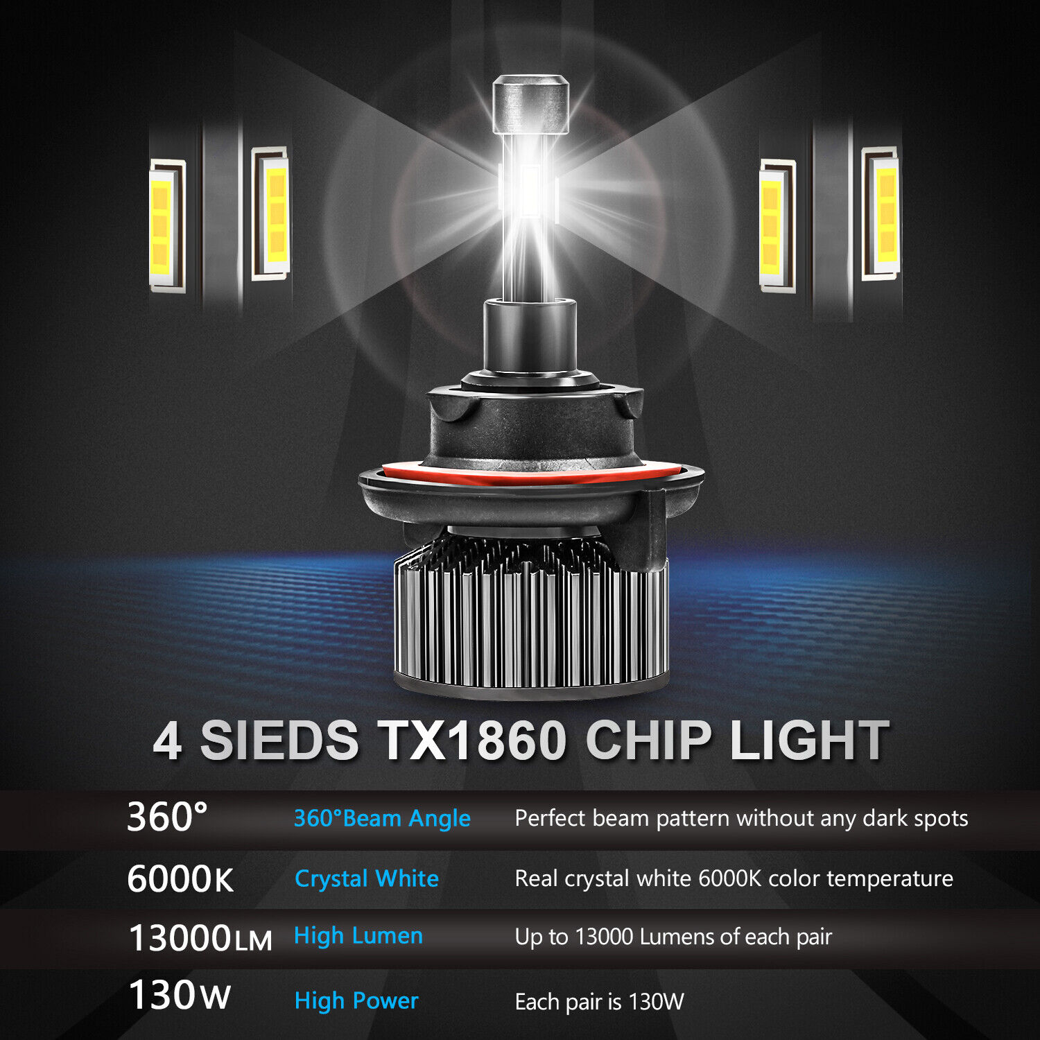 130W LED headlight H13 9008 High Low Beams