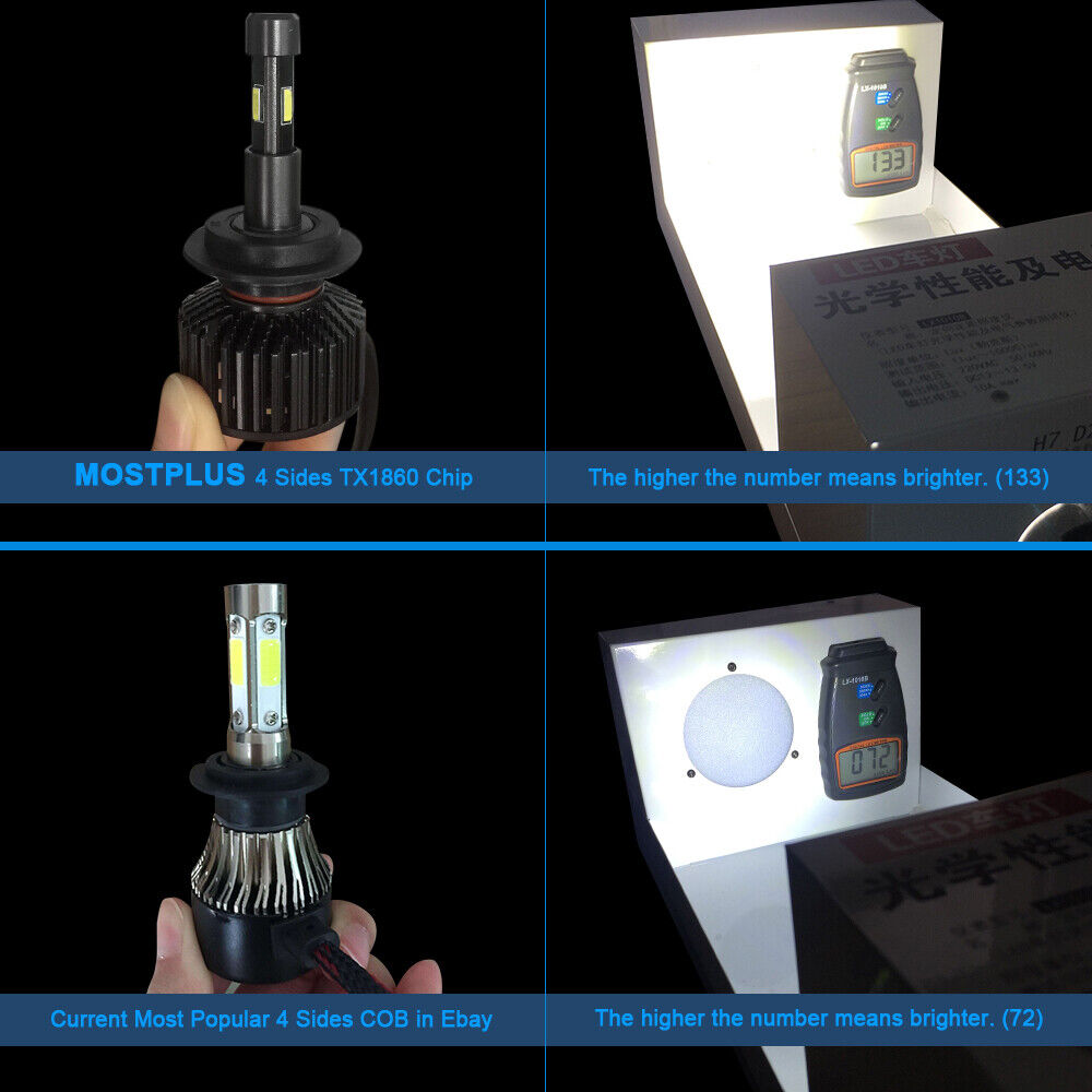 130W 13000LM 4 Sides High Beam LED Bulbs