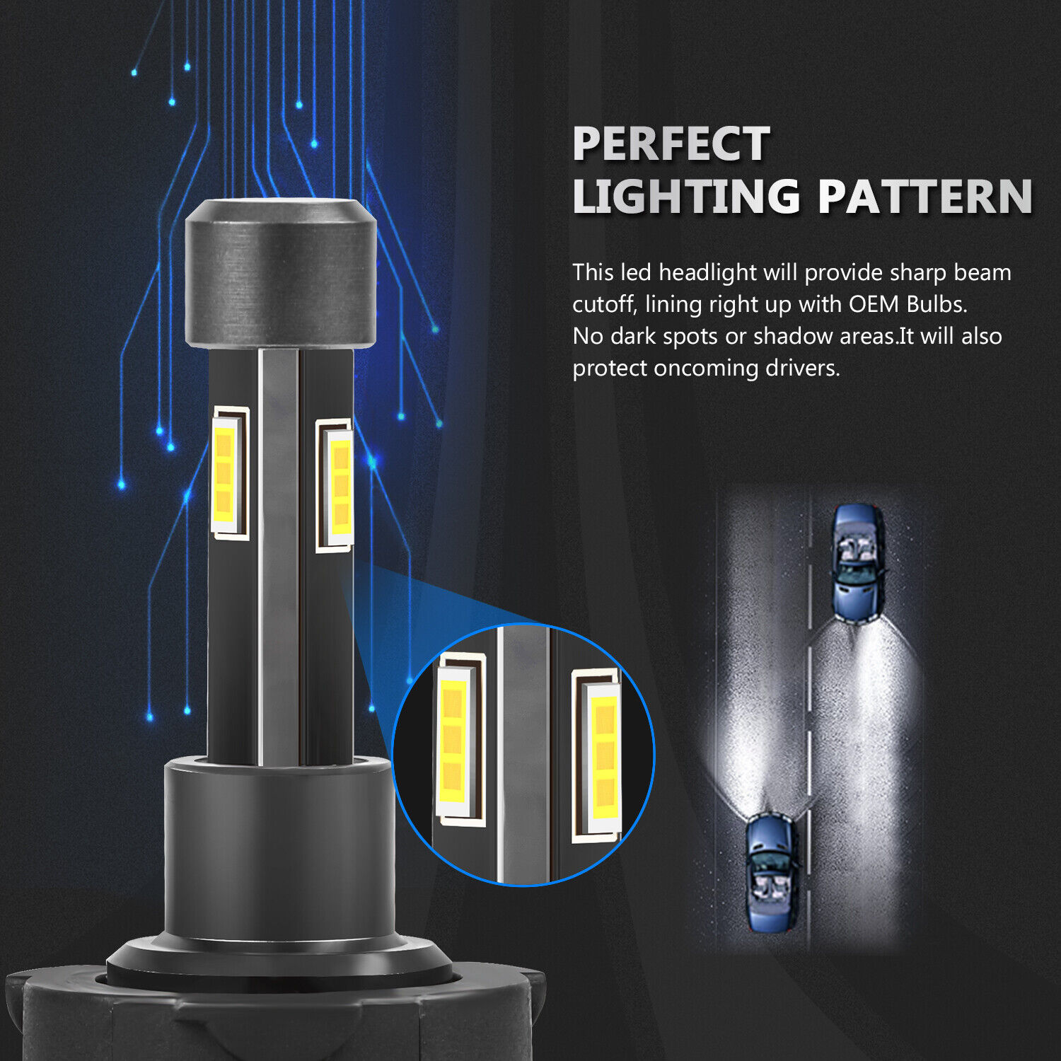 130W 13000LM 4 Sides High Beam LED Bulbs