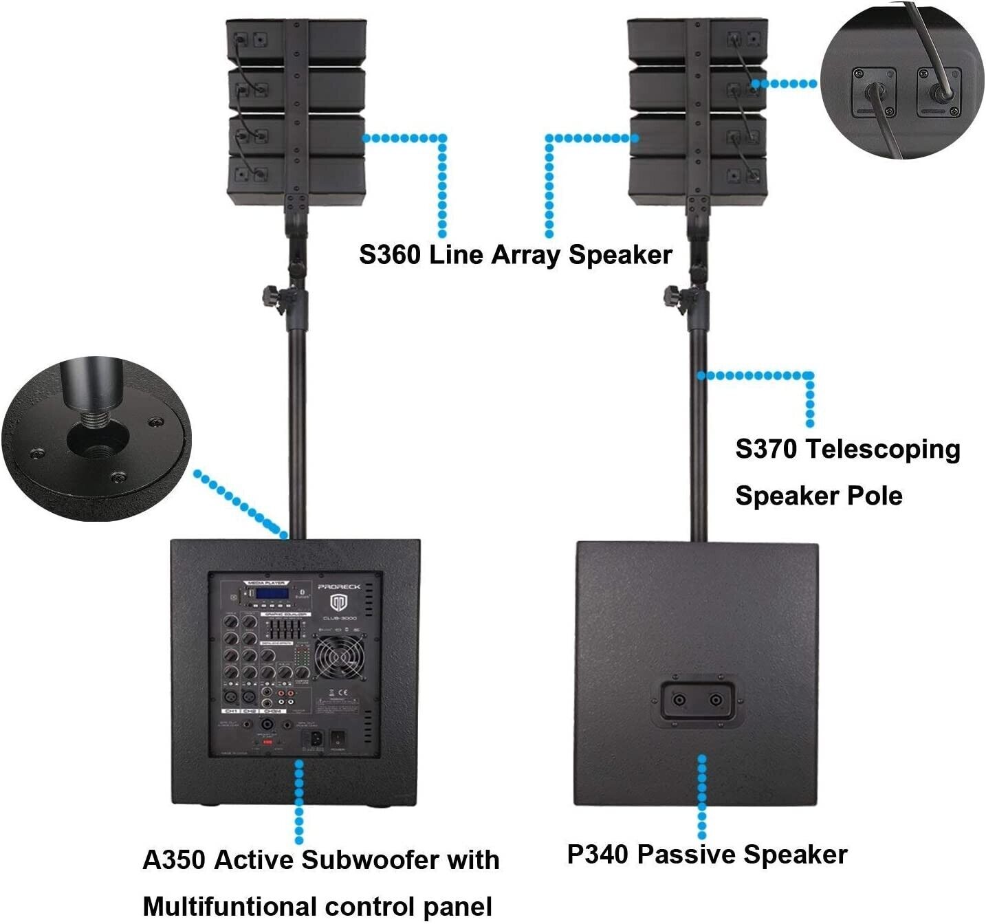 PRORECK CLUB 3000 12-Inch 4000W VIP Speaker System