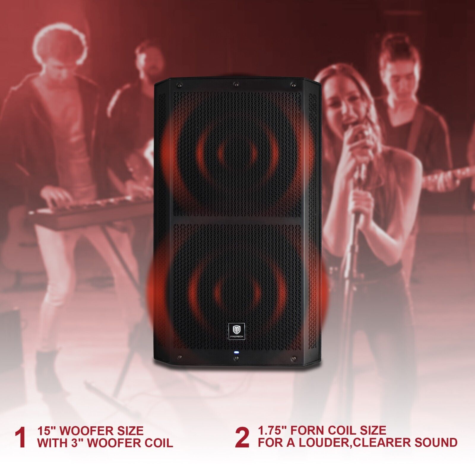 PRORECK SP-15 1400W Bluetooth Stereo PA Speaker