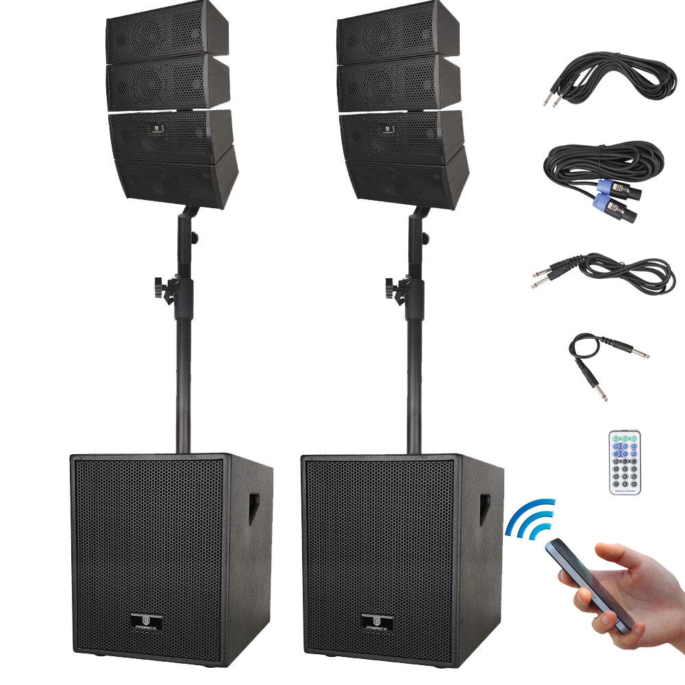 PRORECK 4000W Bluetooth PA Speaker System 12-Inch Subwoofer