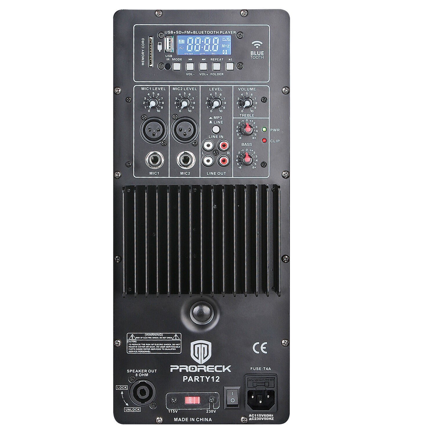 PRORECK 12" 1000W 2-Way Portable PA Speaker System