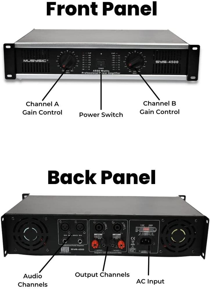 Clear Sound 2 Channel Power Amplifier - Professional 2U