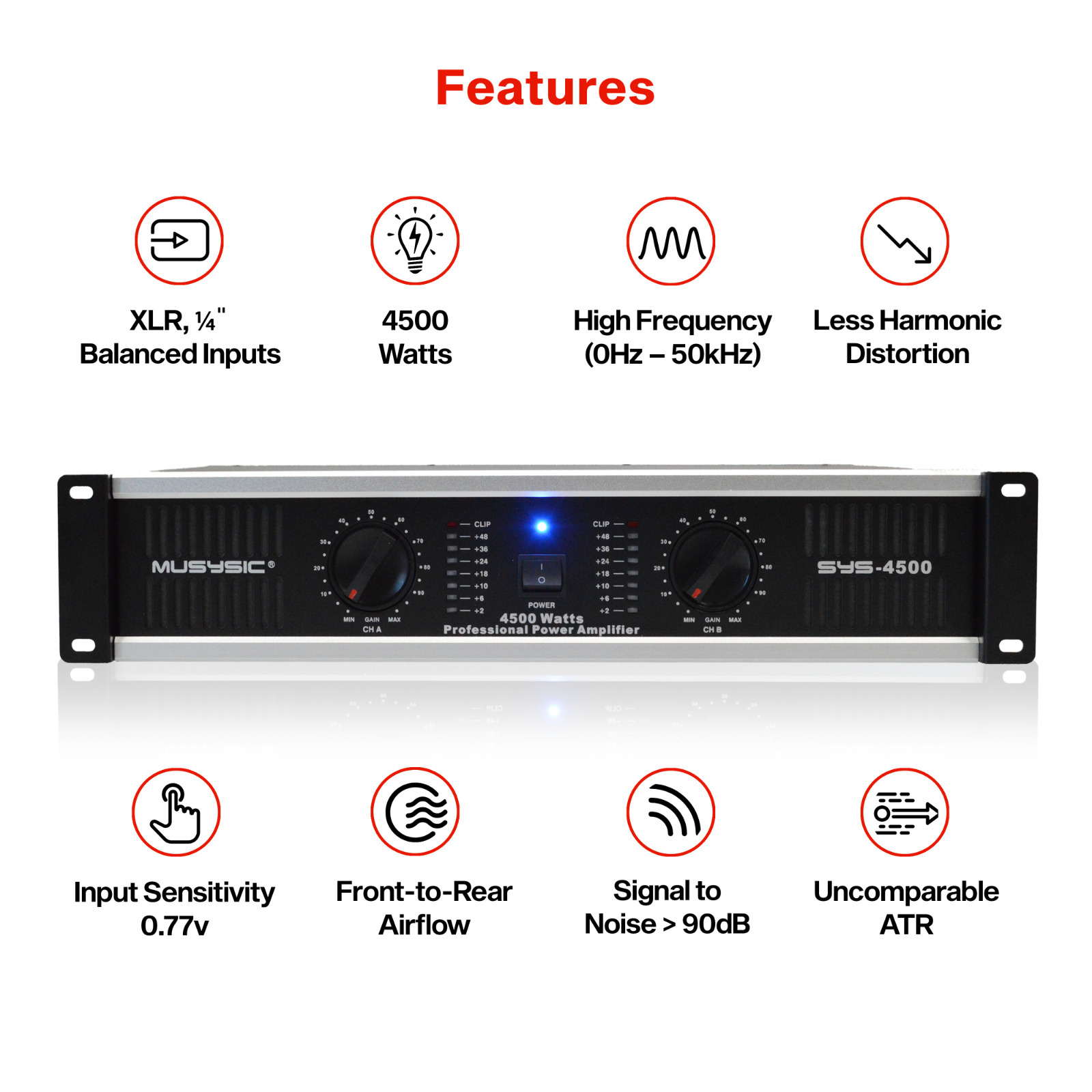VIP MUSYSIC Pro Power Amplifier SYS-4500 4500W