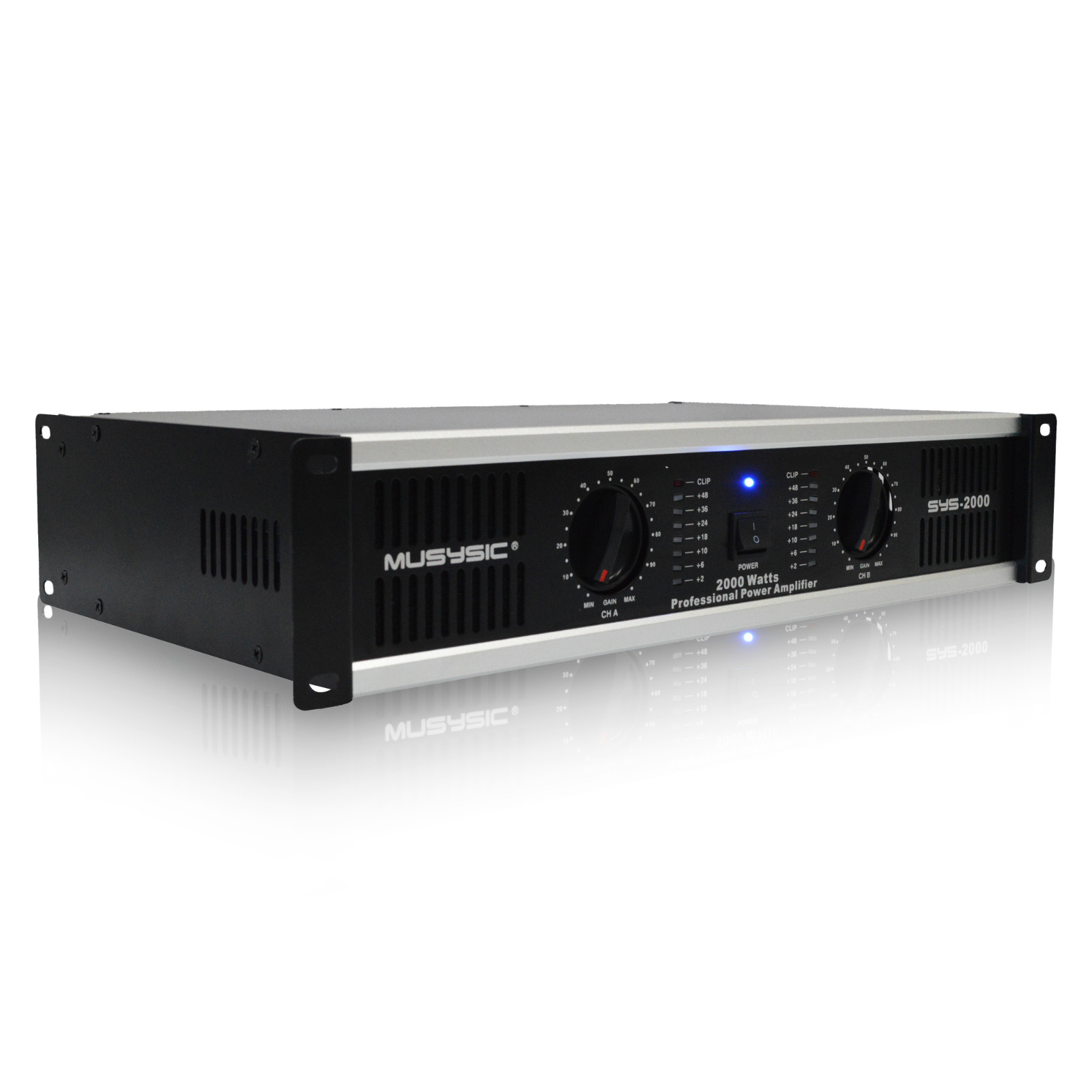 MUSYSIC 2-Channel 2000W Professional DJ PA Power Amplifier