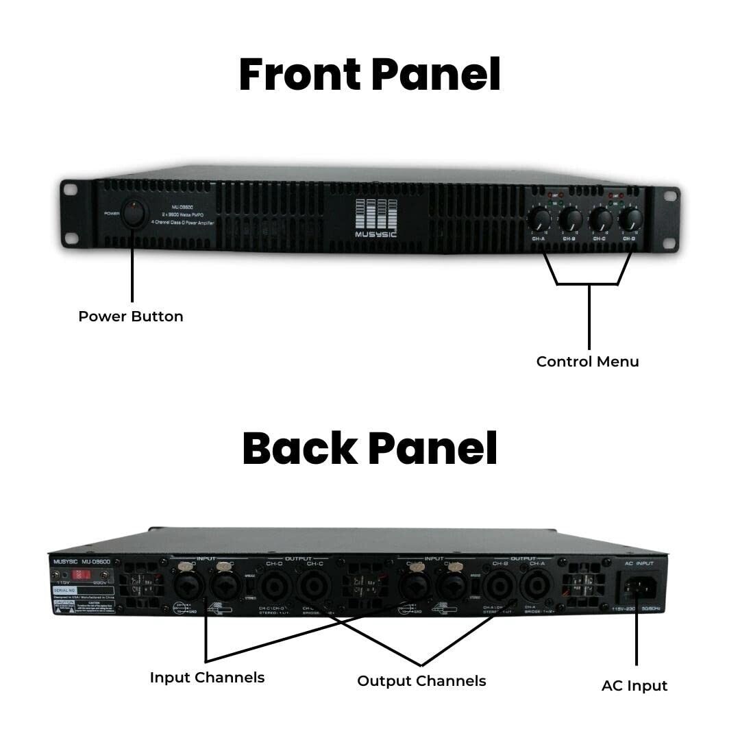VIP MU-D9600: Professional 4-Channel Power Amplifier