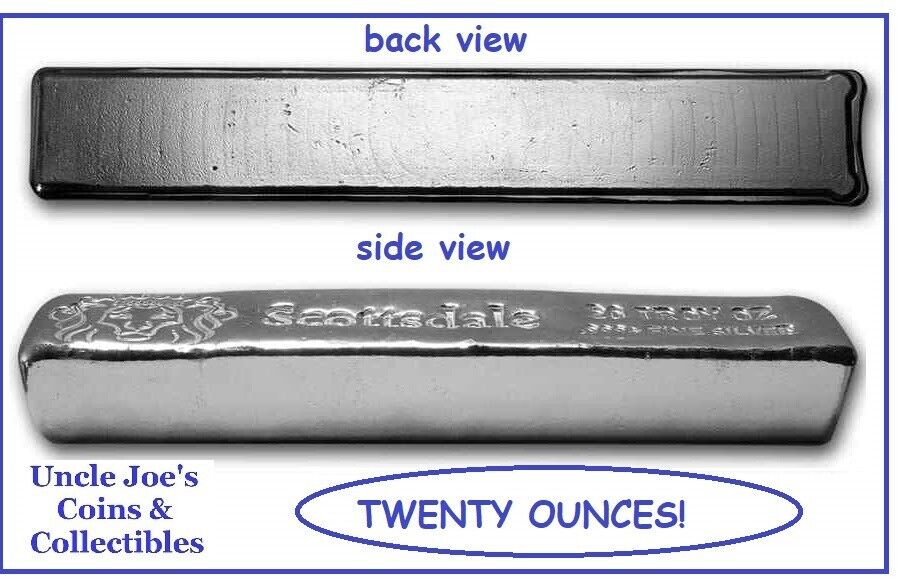 Scottsdale Mint Long Cast-Poured Silver Bar - 20 Oz