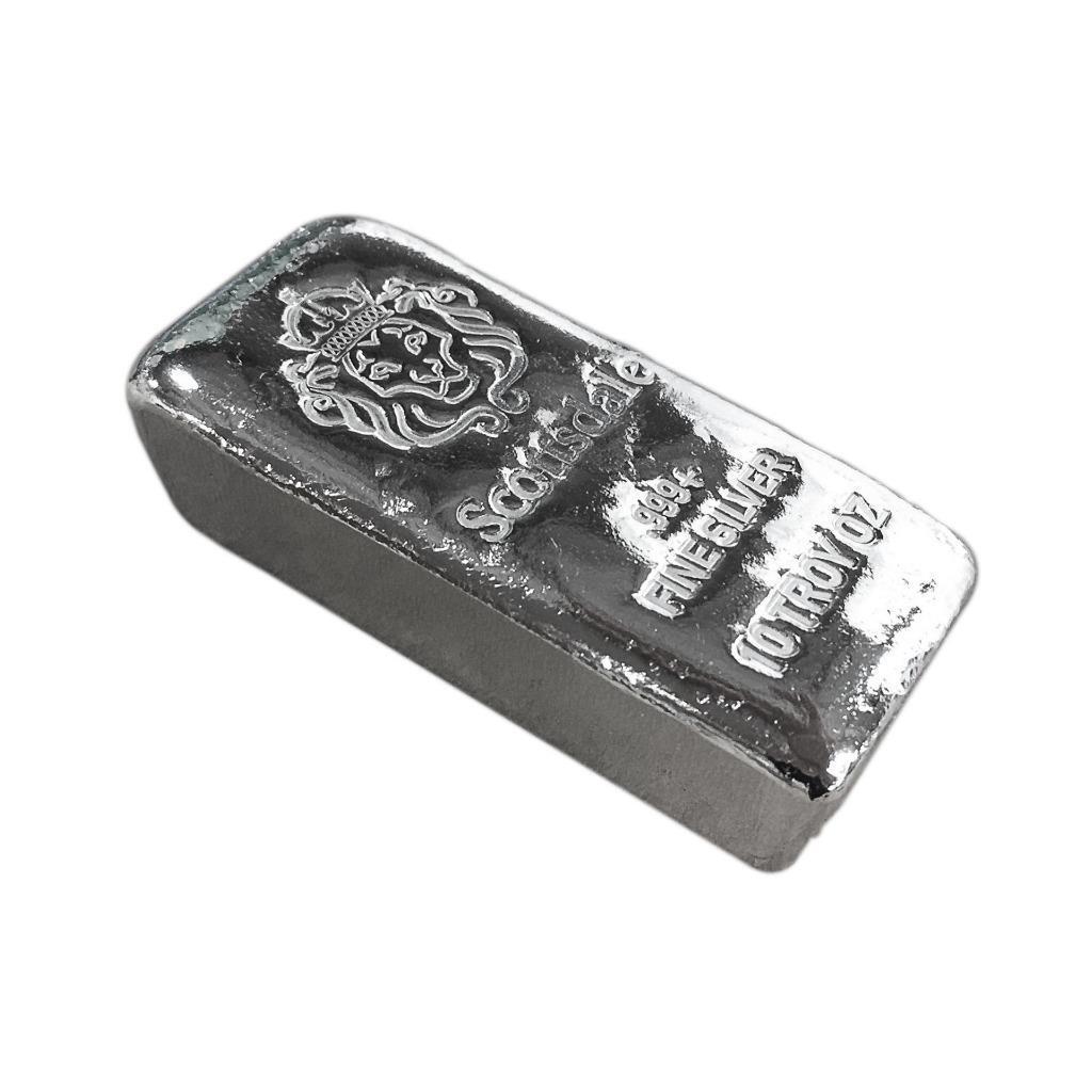 10 oz Silver Bar Scottsdale Mint Chunky #A396