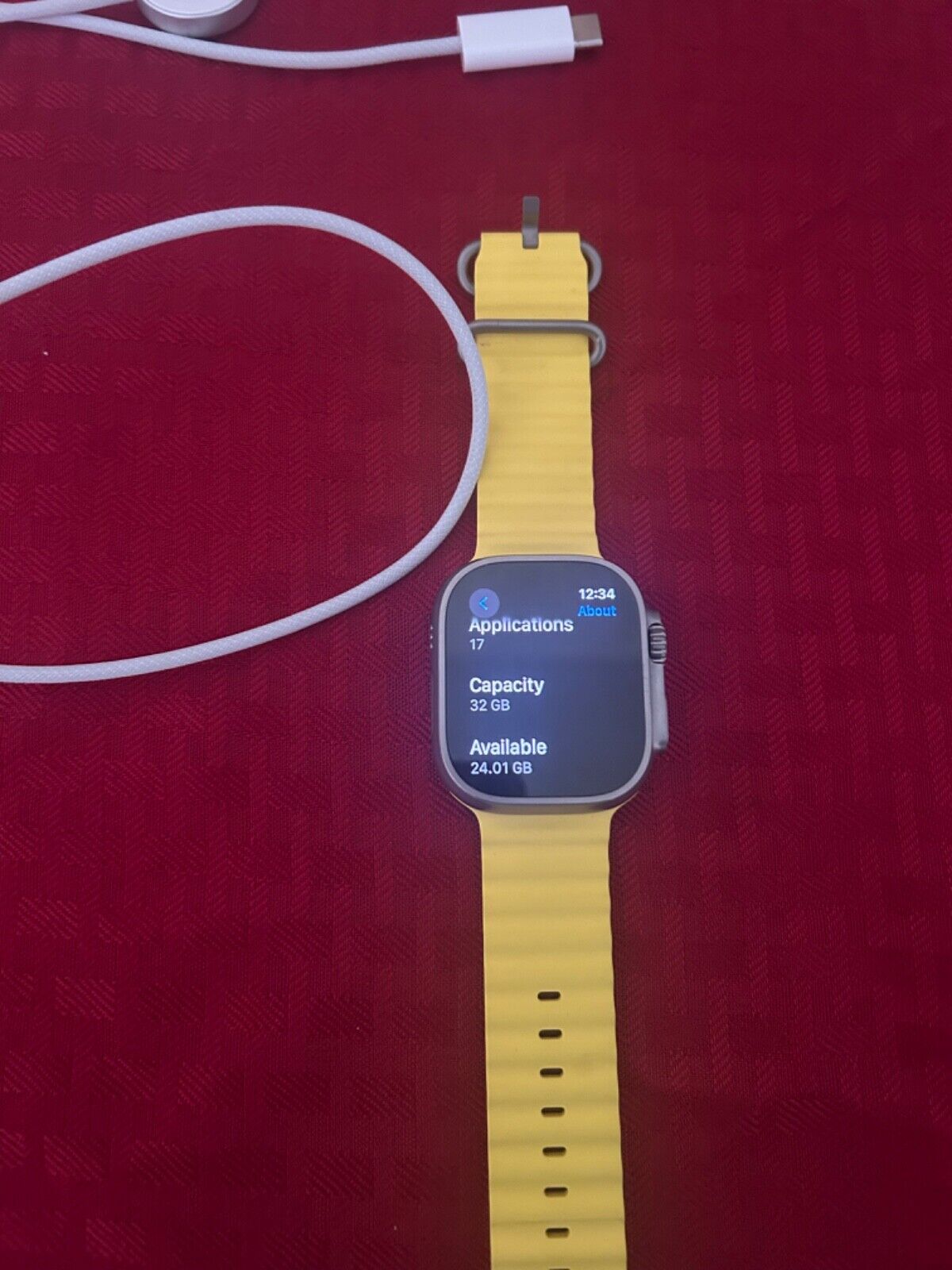 Apple Watch Ultra 49mm Titanium Case with Yellow Ocean Band