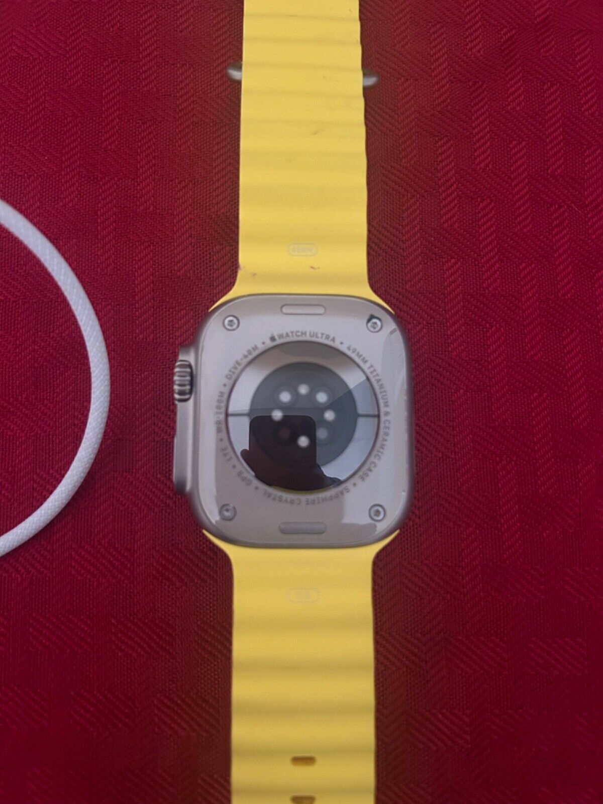 Apple Watch Ultra 49mm Titanium Case with Yellow Ocean Band