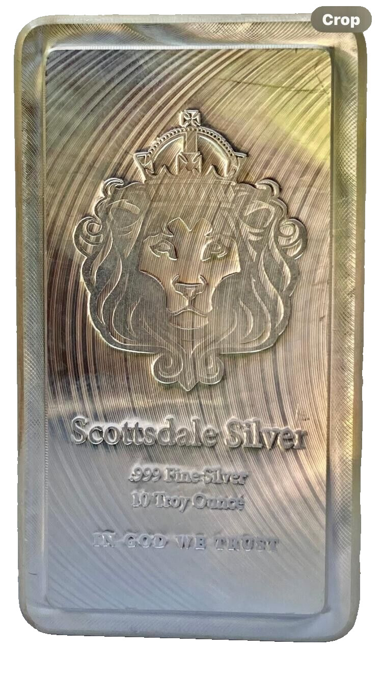 Uncirculated 10 oz Silver Stacker Bar by Scottsdale