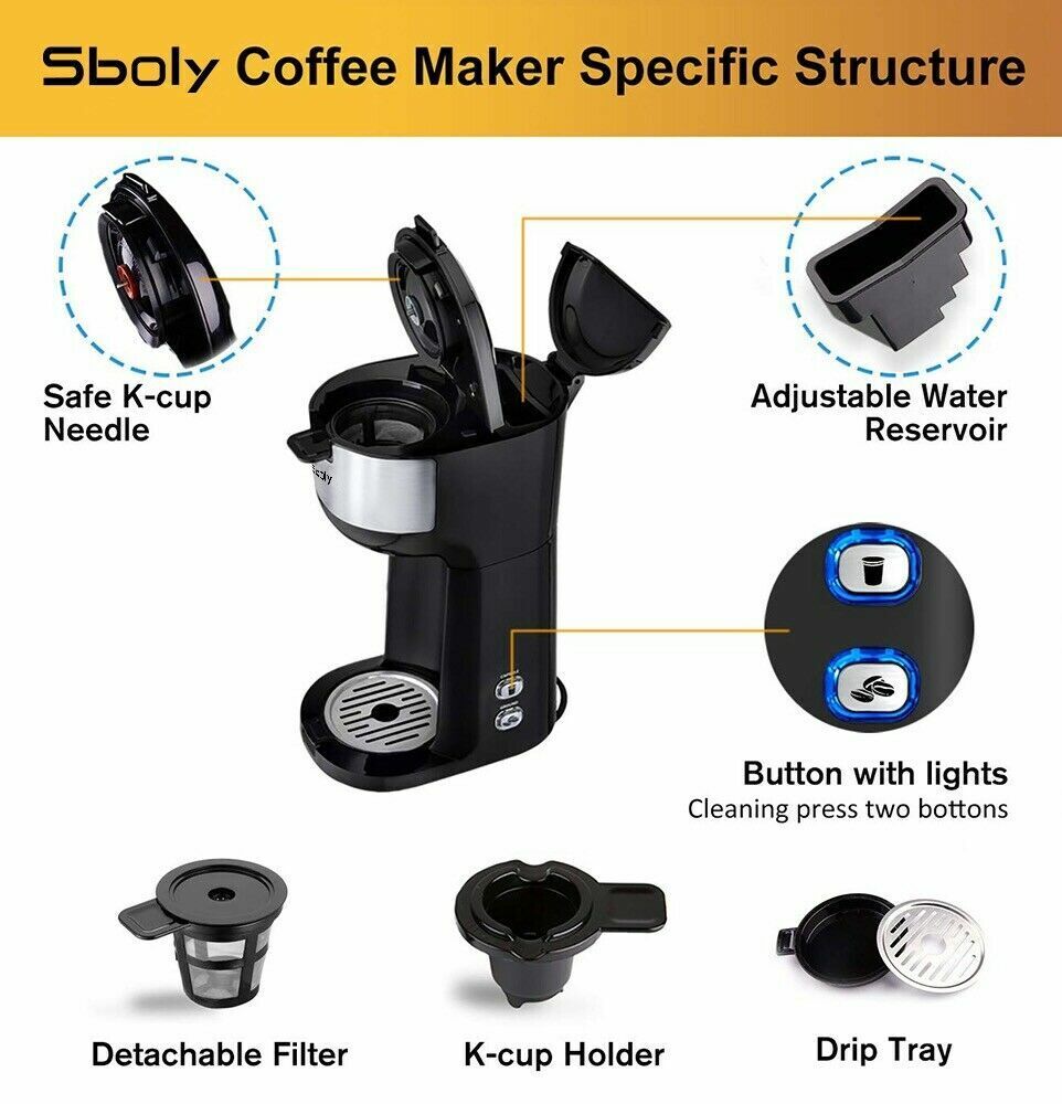 Sboly Single Serve K-Cup Coffee Maker Brewer