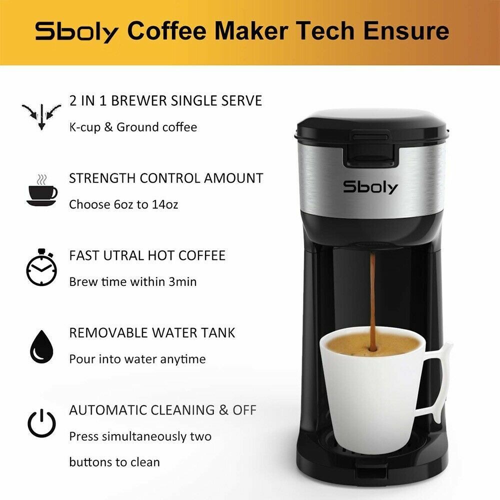Sboly Single Serve K-Cup Coffee Maker Brewer