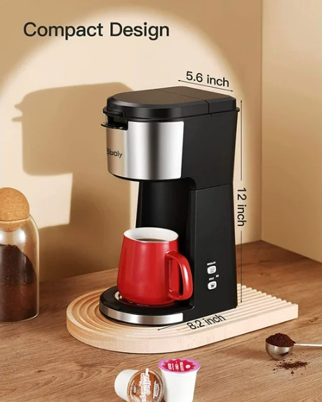 Sboly Single Serve Coffee Maker with K-Cup & Ground Coffee