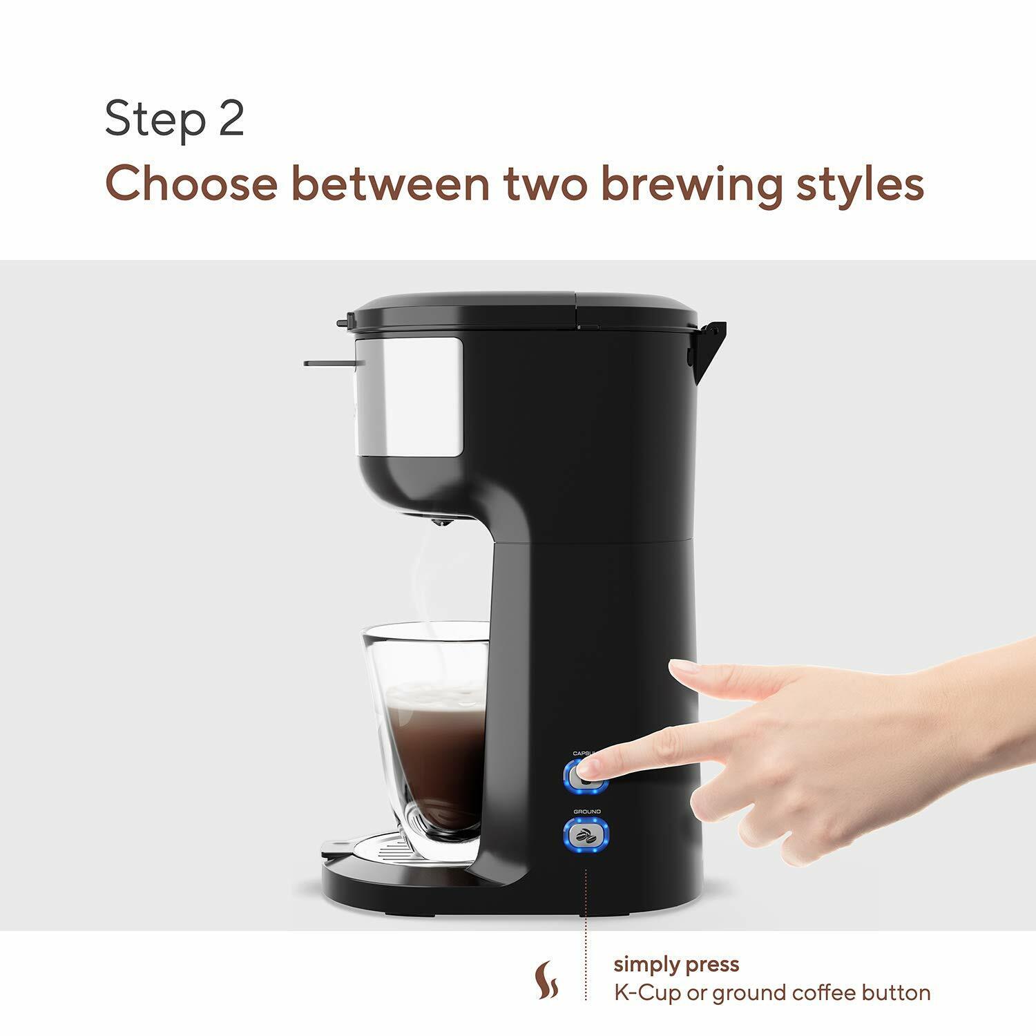 Sboly Single Serve Coffee Maker for K-Cups & Grounds
