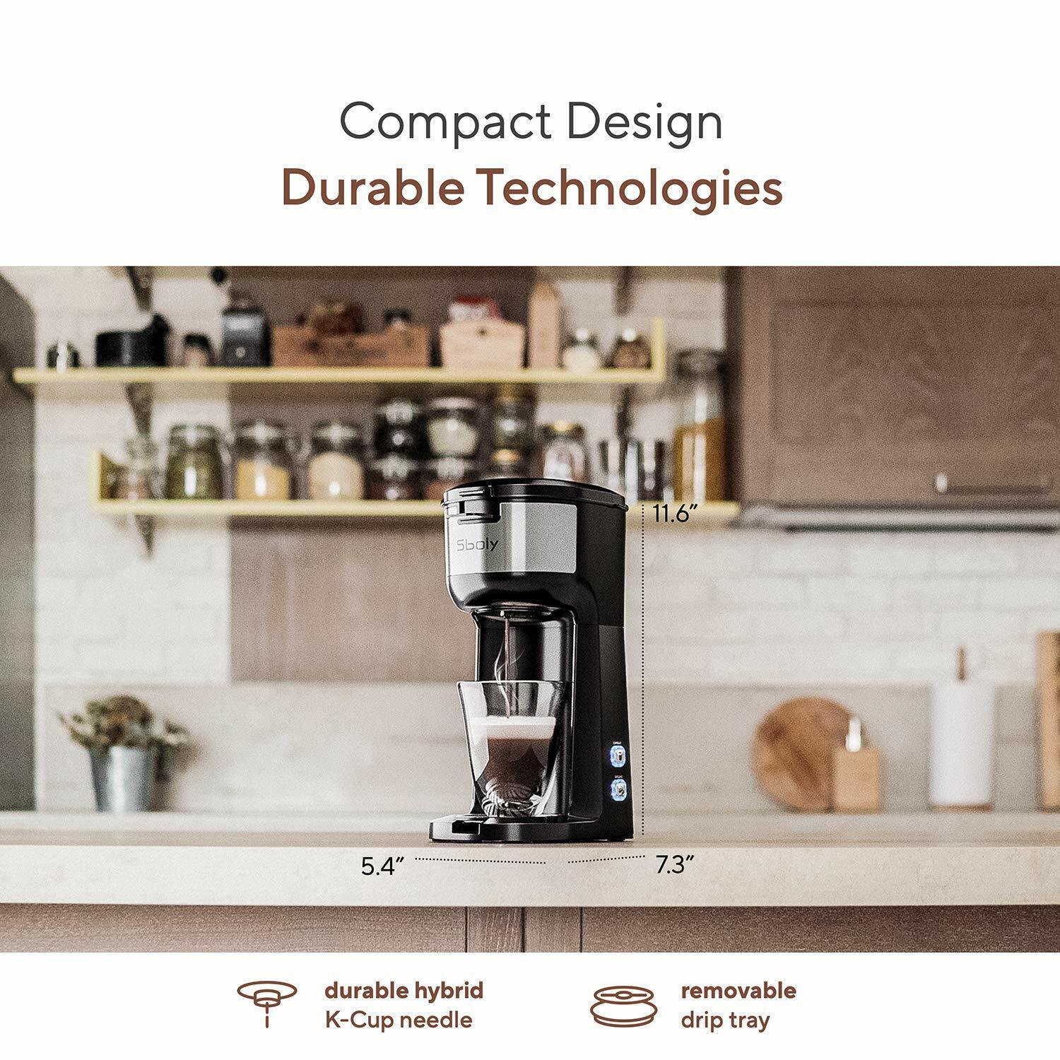 Sboly Single Serve Coffee Maker for K-Cups & Grounds