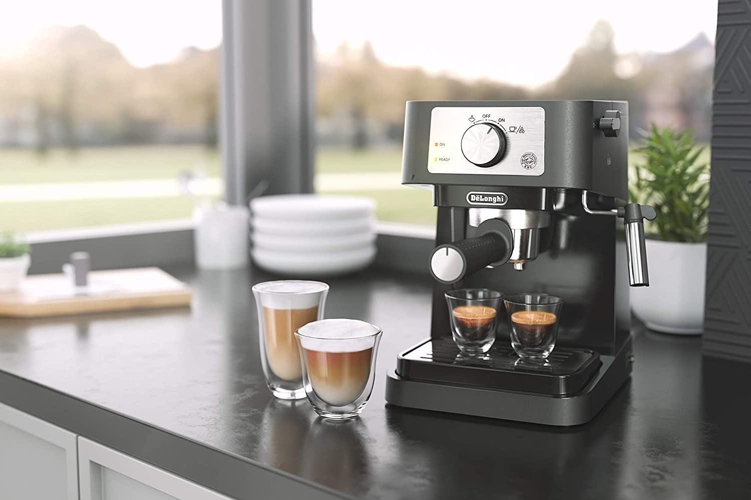 Espresso Machine with 15 Bar Pump Pressure, Latte/Cappuccino