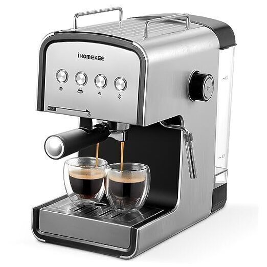 Ihomekee Espresso Machine 15 Bar, Cappuccino Latte Maker