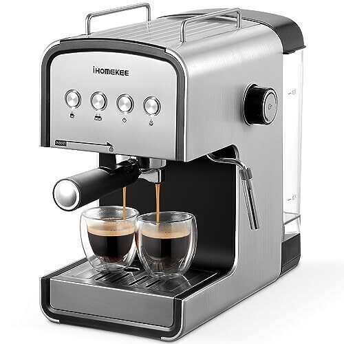 Ihomekee Espresso Machine 15 Bar, Cappuccino Latte Maker
